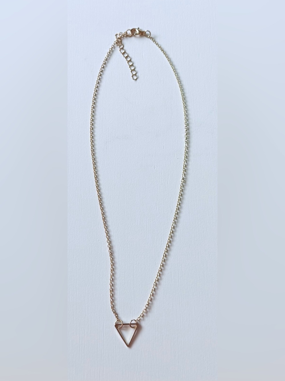 Minimal Gold Triangle Pendant Necklace - Women's Layering Jewelry